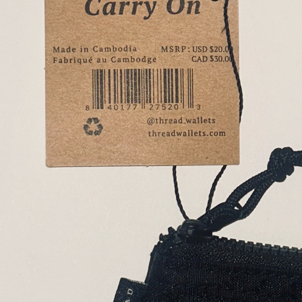 BRAND NEW- THREAD WALLET BLACK - ADVENTURE POUCH WALLET - Picture 5 of 11